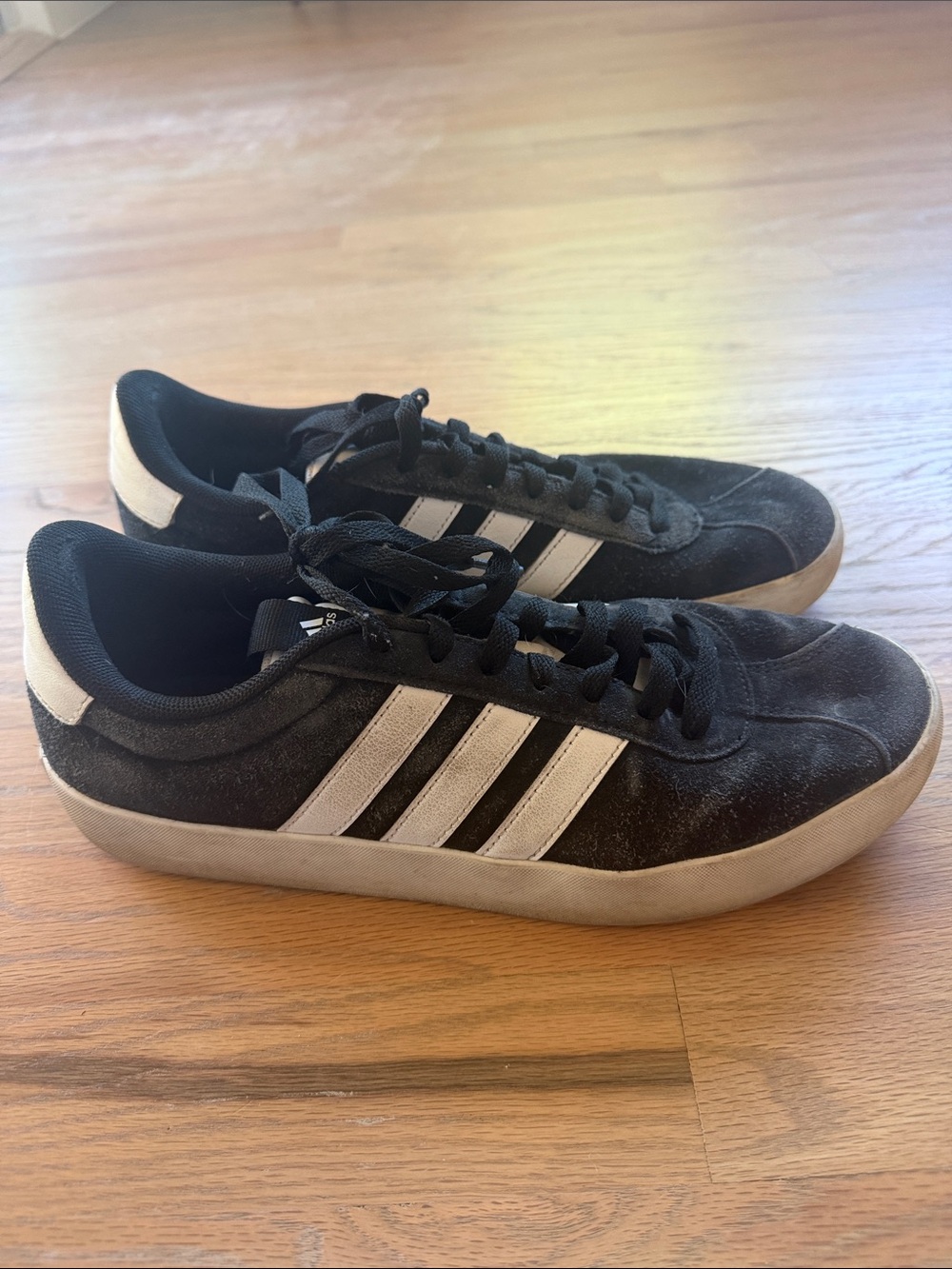 adidas Black Suede 3-Stripe Sneakers Men’s 8.5